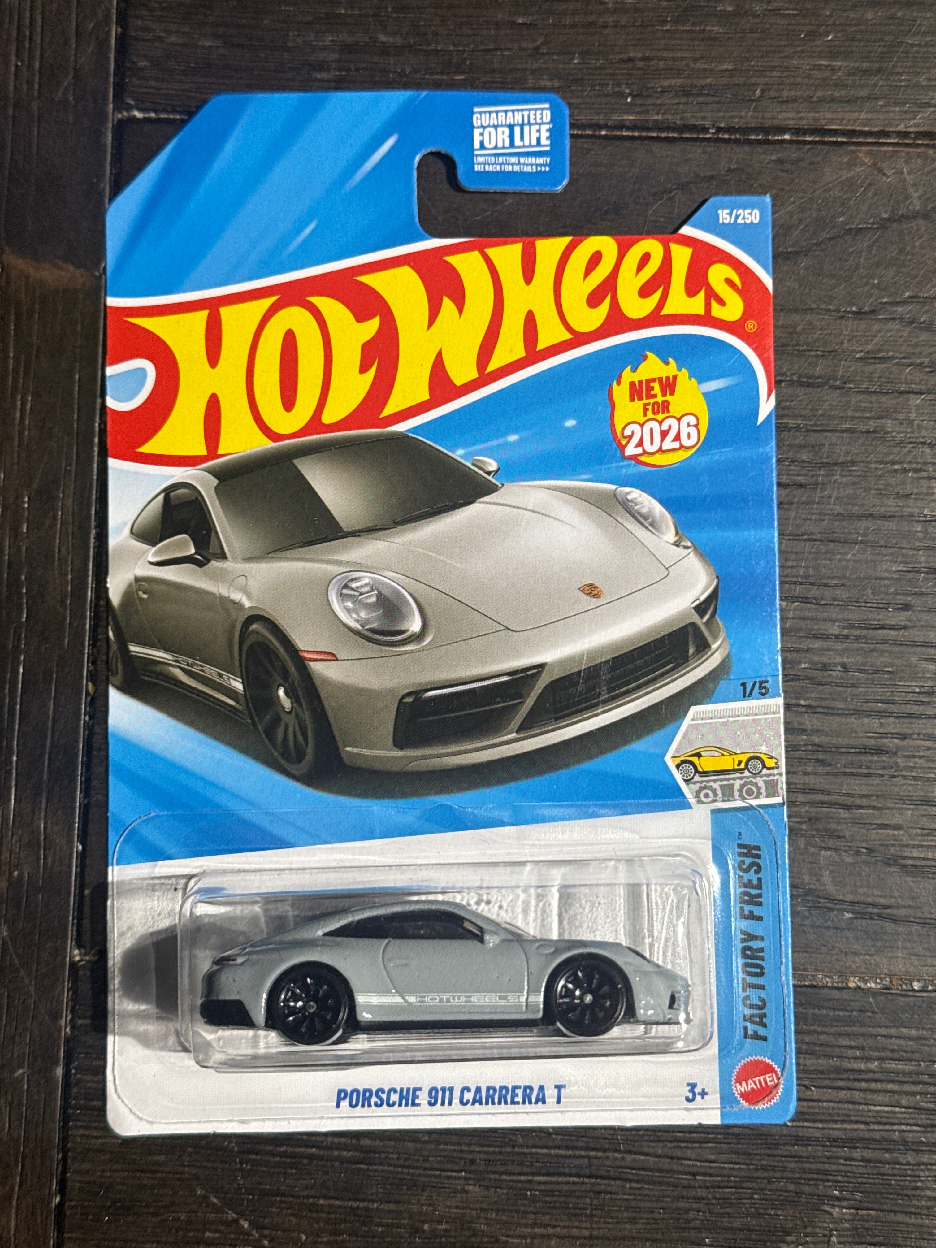 2026 Hot Wheels Mainline | Porsche 911 Carrera T 15/250 Factory Fresh 1/5 Gray