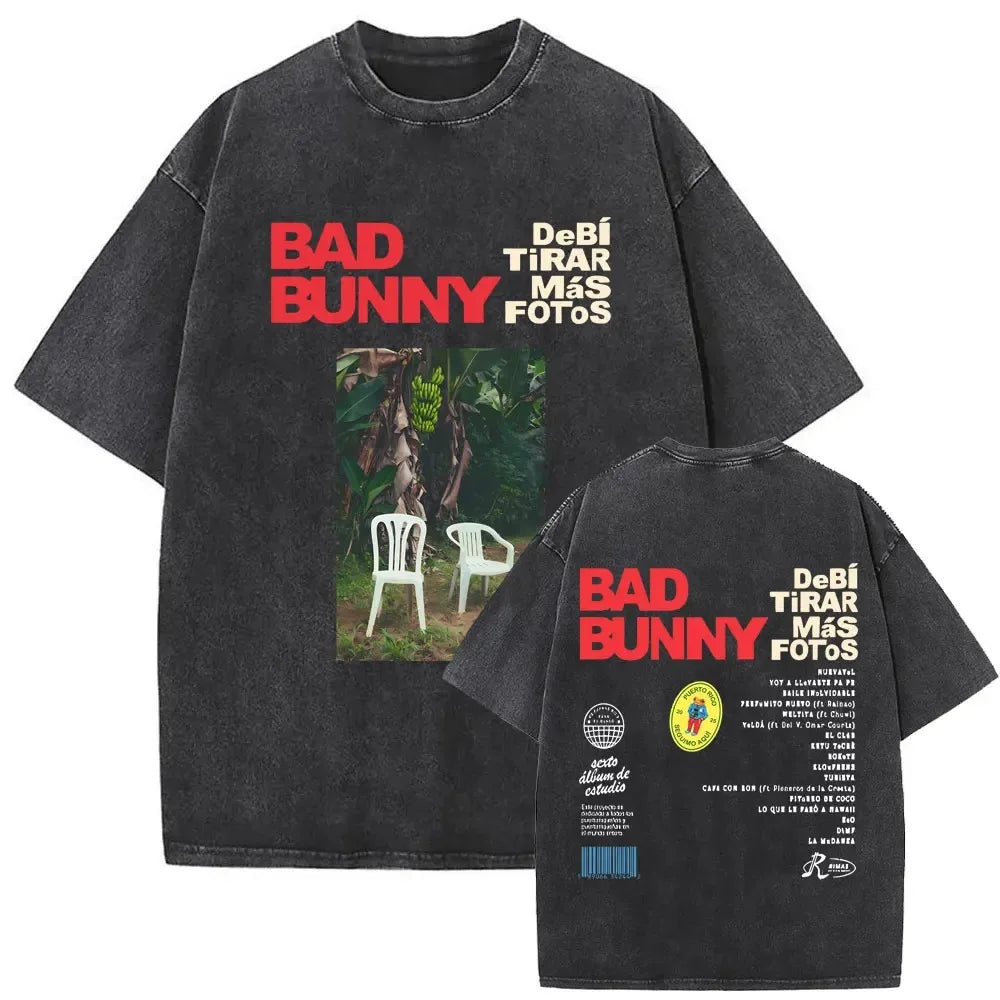 Bad Bunny Vintage Oversized Custom T-Shirt DTmF Album Portrait DEBí TiRAR MáS FOToS