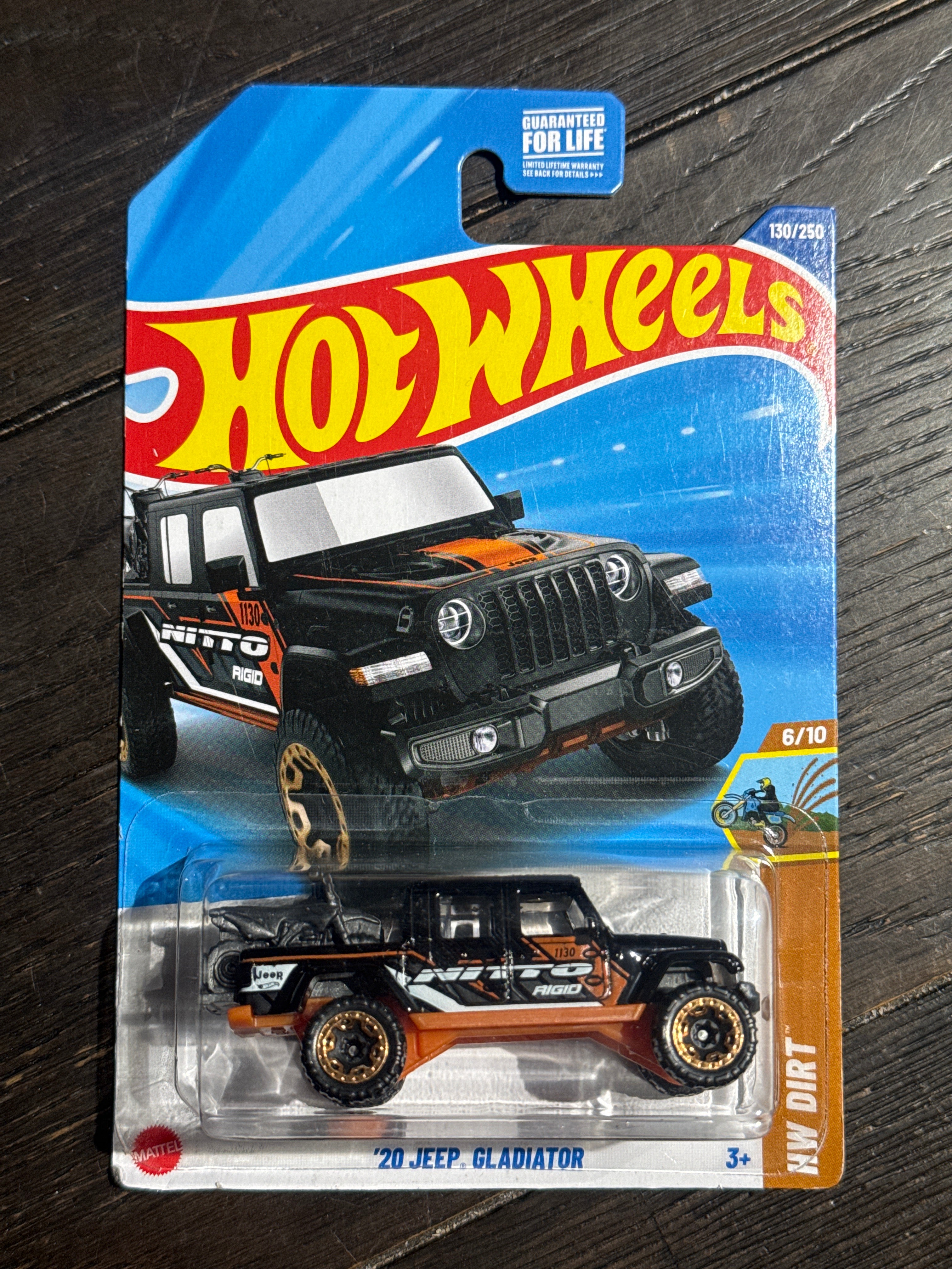 2025 Hot Wheels Mainline | 20 Jeep Gladiator NITTO 130/250 HW Dirt 6/10 Black