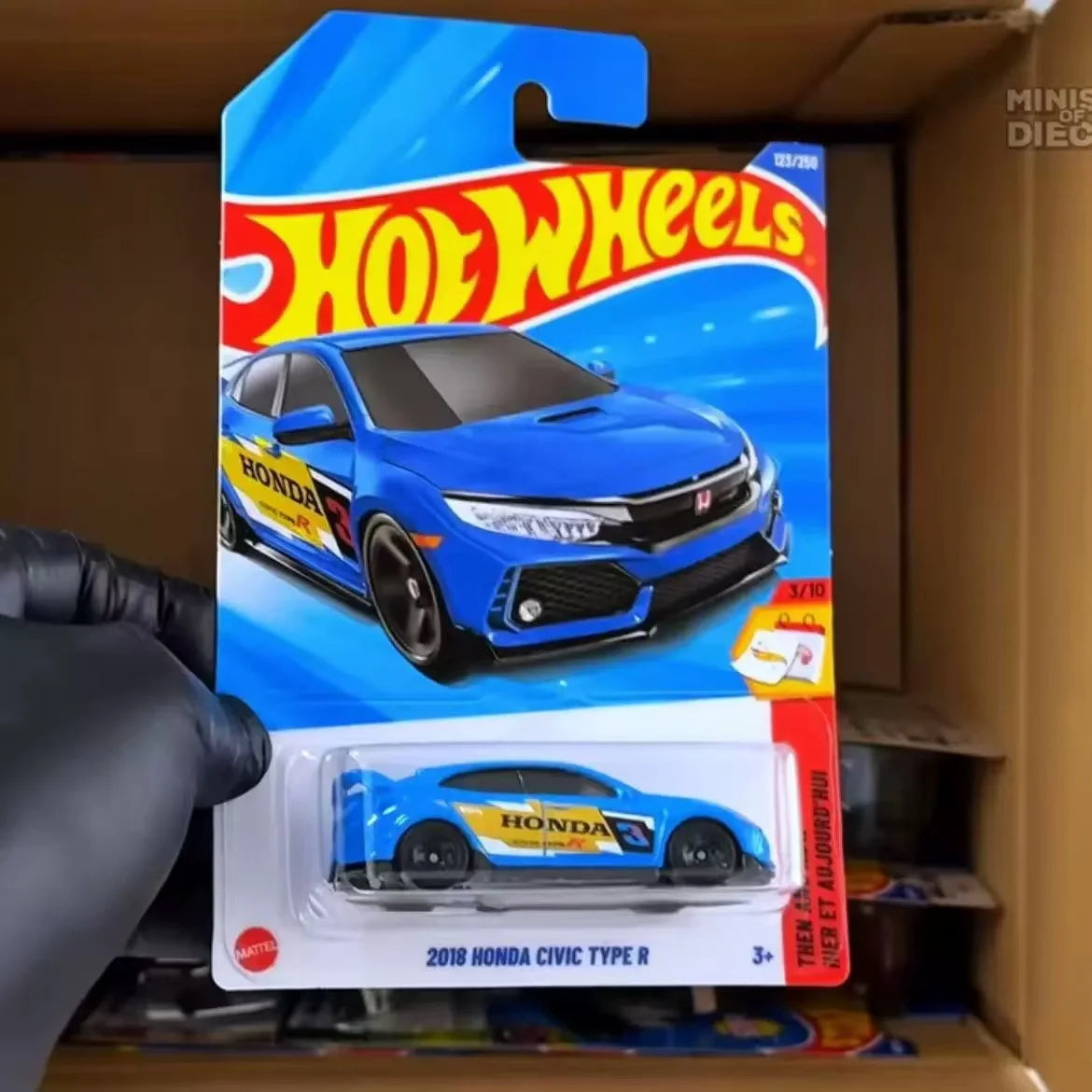 2025 Hot Wheels Mainline | 2018 Honda Civic Type R 123/250 Then and Now 3/10 Blue