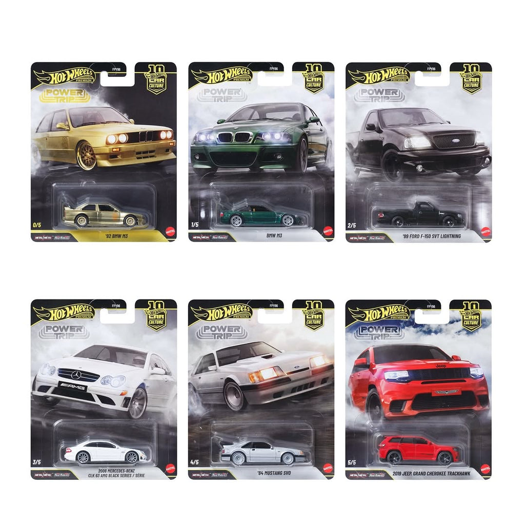 2026 Hot Wheels Premium Car Culture Power Trip Full Set 92 BMW M3 Chase