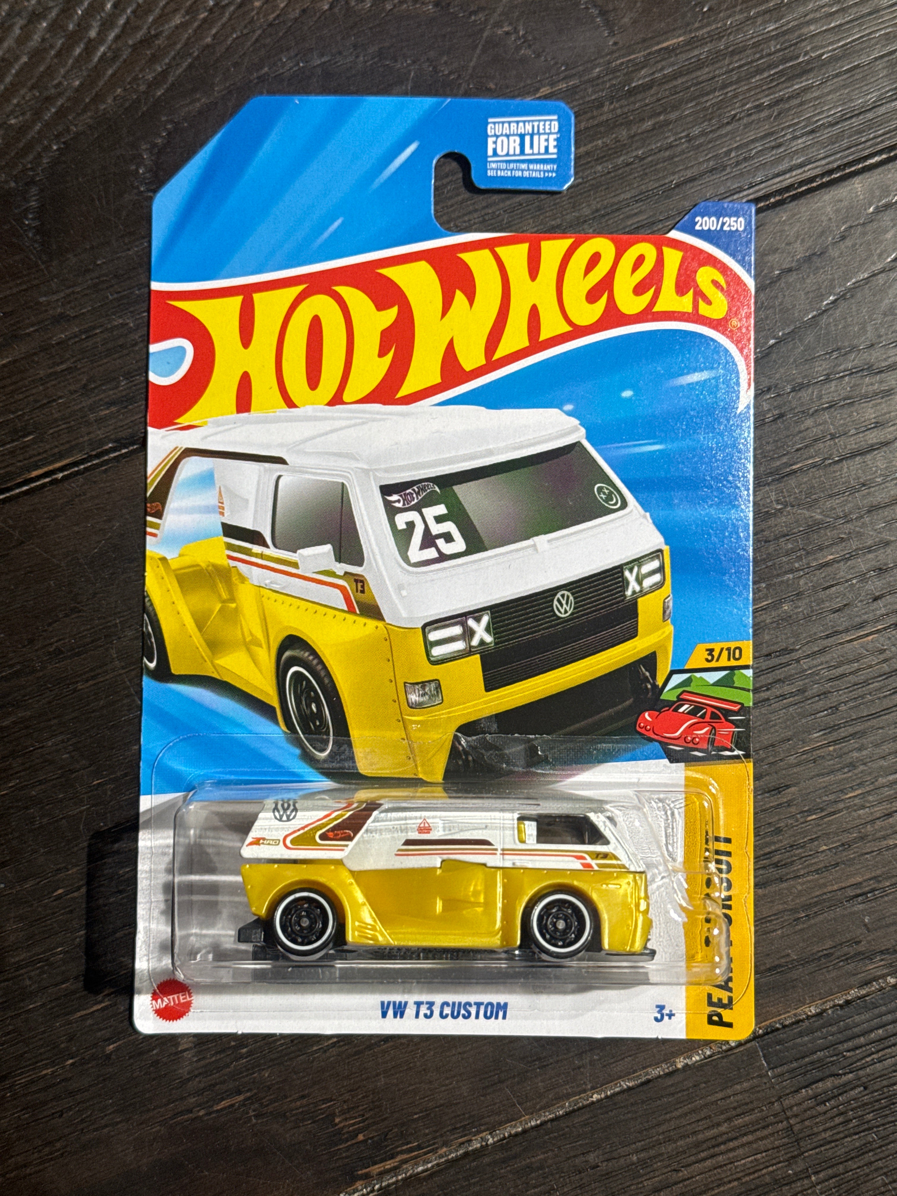 Hot Wheels Mainline 2025 VW T3 Custom 200/250 Peak Pursuit 3/10 Yellow