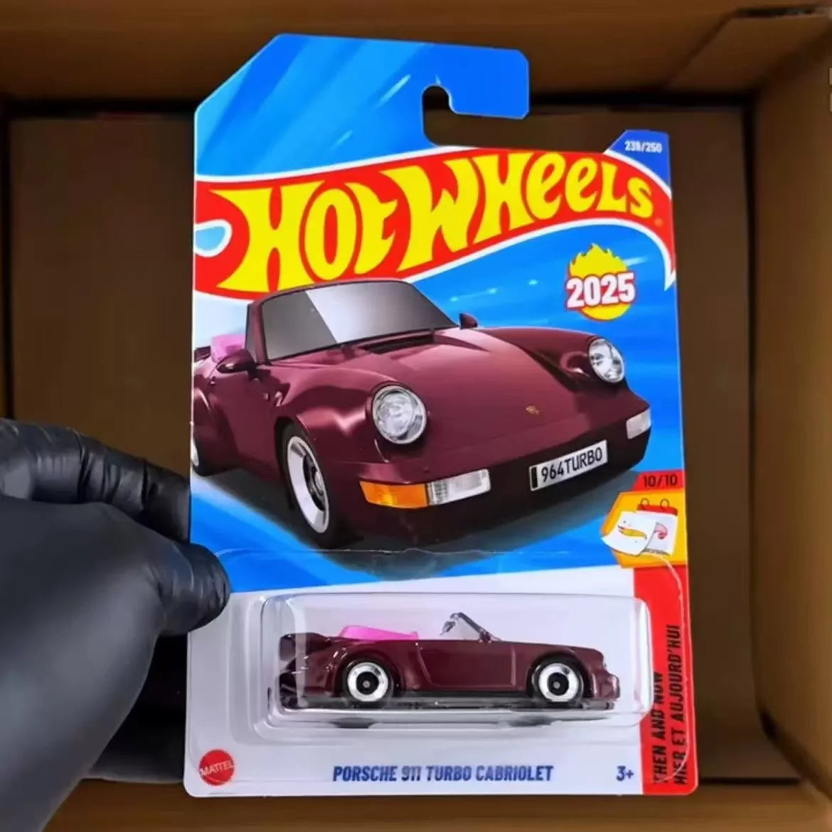 2025 Hot Wheels Mainline | Porsche 911 Turbo Cabriolet 239/250 Then and Now 10/10 Wine
