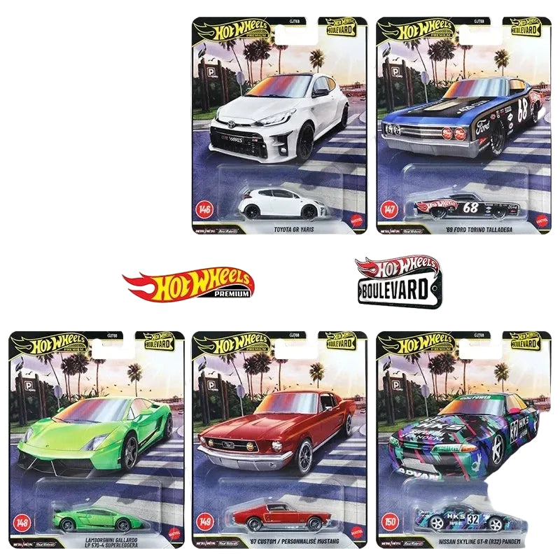 2026 Hot Wheels Premium Boulevard Case G Full Set Toyota, Ford, Lamborghini and Nissan GTR